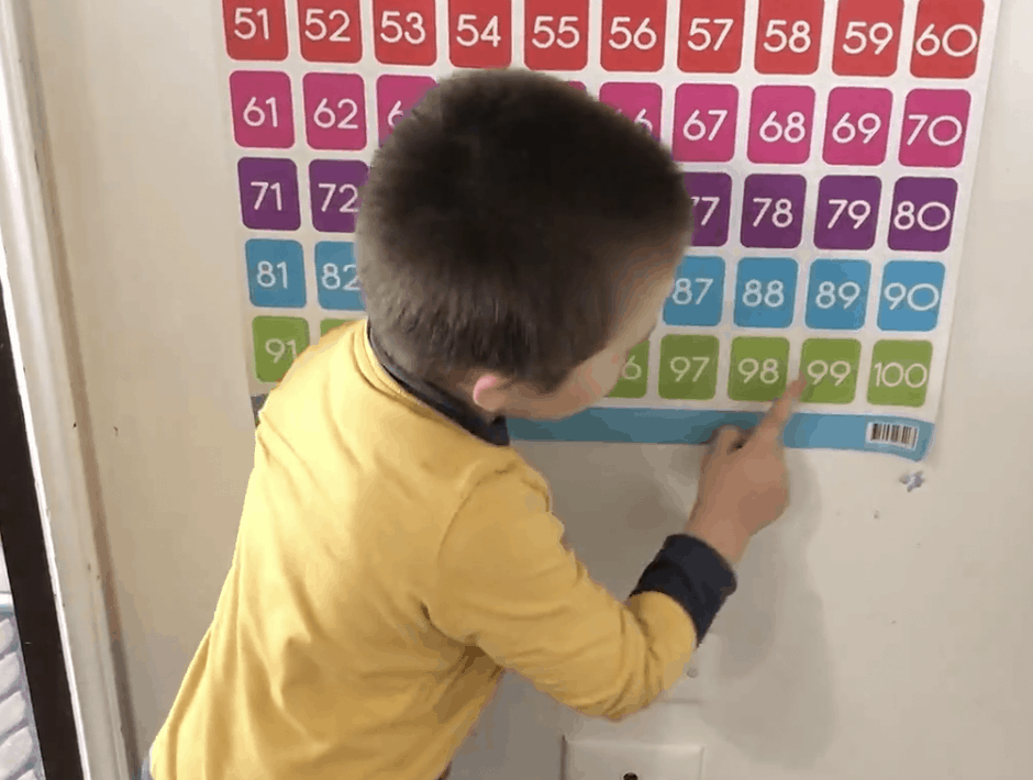 Our 3 year and 10 month old counting to 100